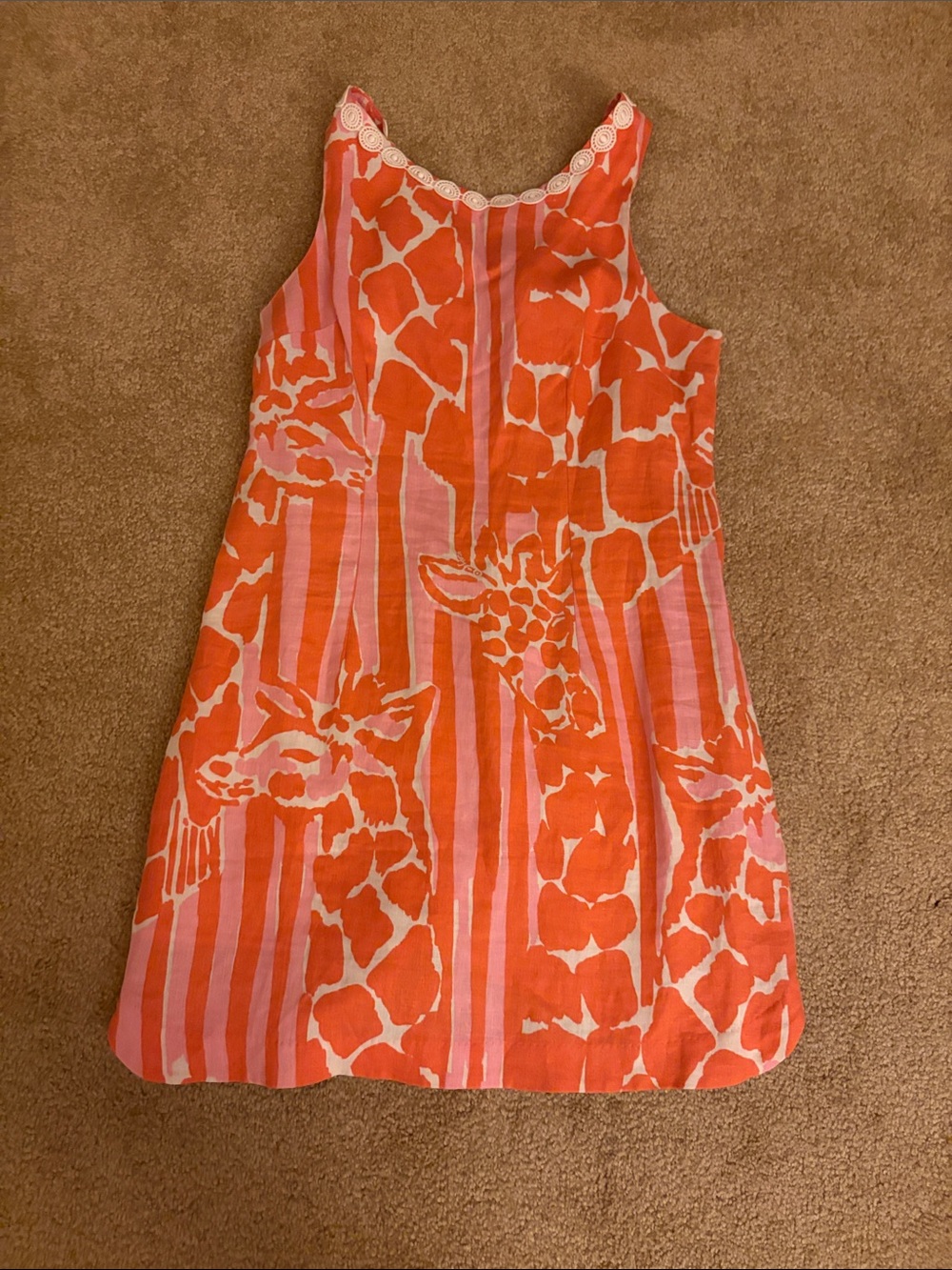 Lilly Pulitzer for Target Coral and Pink Giraffe Print Sleeveless Mini Dress